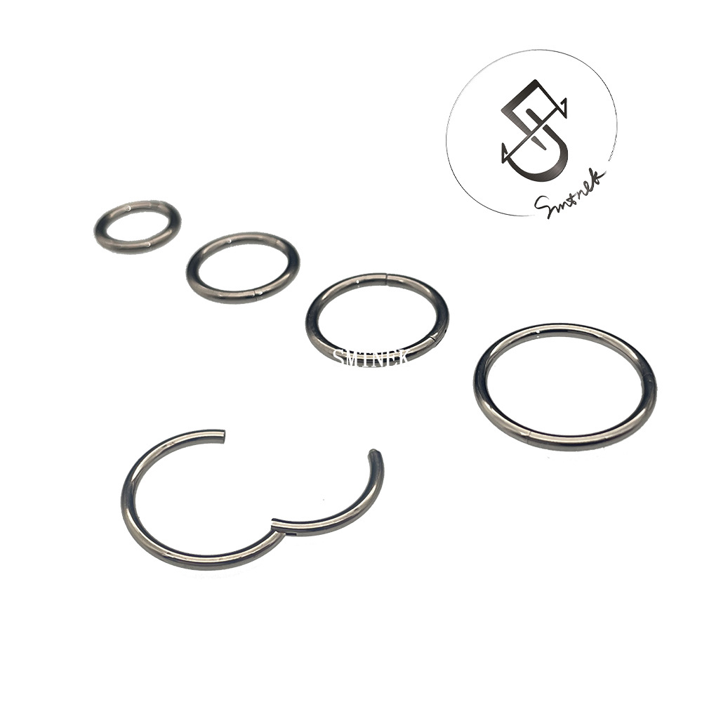 SMTNEK ASTM F-136 implant grade titanium alloy closed ring lip ring earrings nose ring nipple ring piercing jewelry