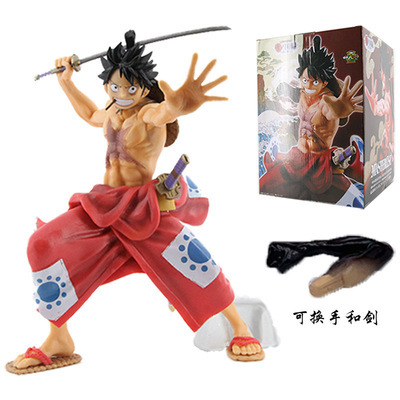 One Piece Ichiban Prize Kimono Luffy Replaceable Hand and Country Luffy Figure Model Ornament