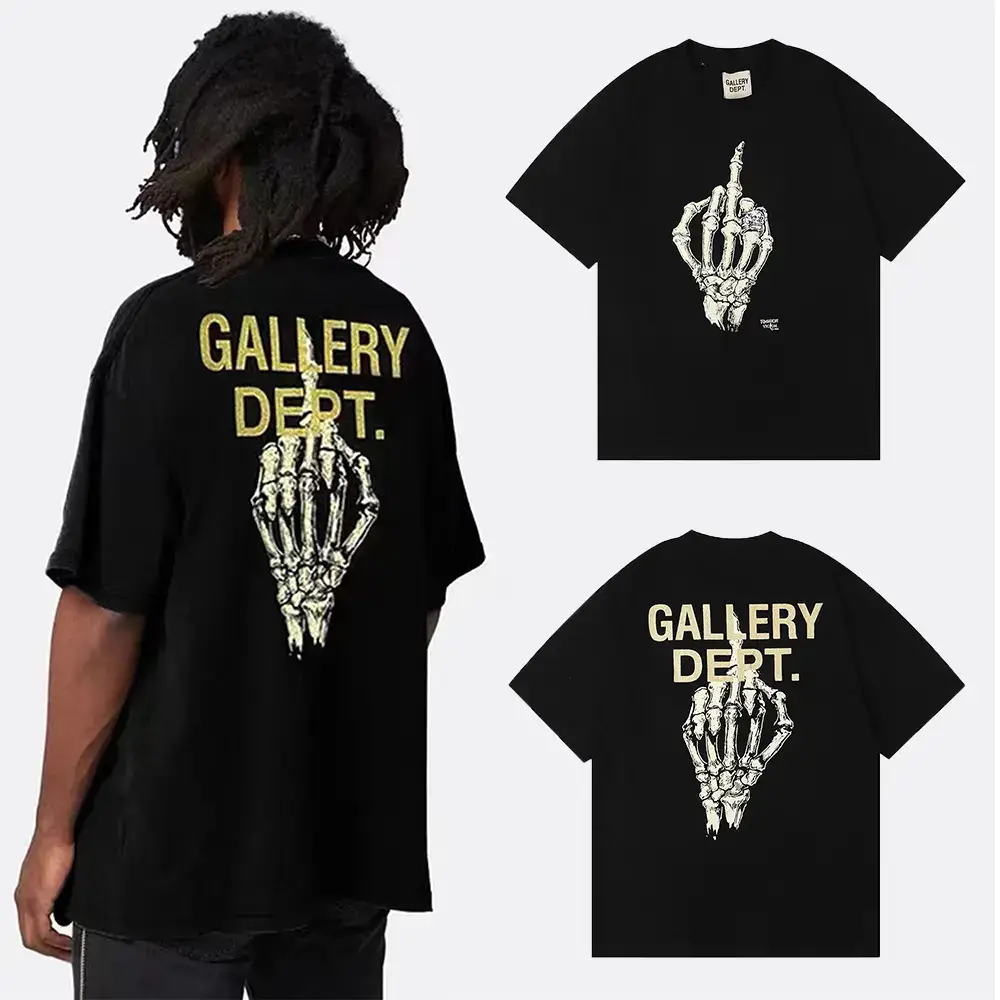 Niche Y2K Quirky Trendy Gallery Dept Tie-Dye Washed High-Quality Printed Short-Sleeve High Street Graffiti T-Shirt