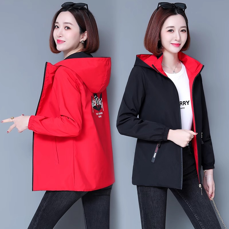 Reversible Jacket for Women 2026 Spring New Style Middle-Aged Mom Fashion Stylish Jacket Baseball Jacket Reversible