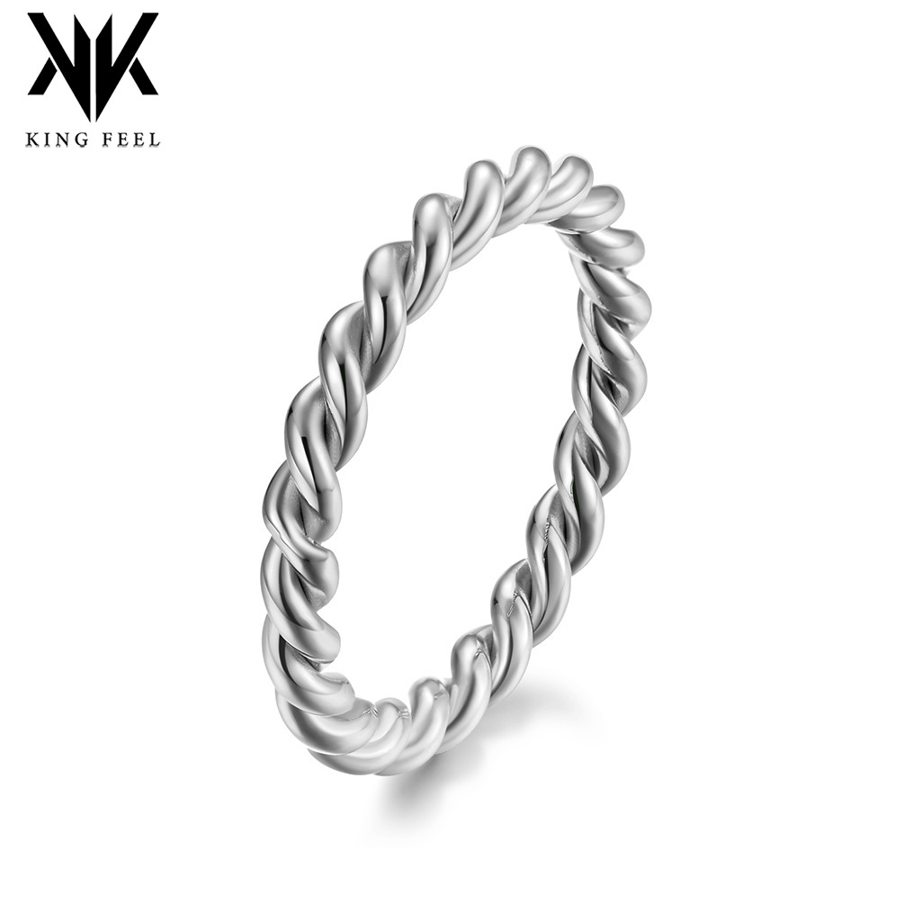 Simple Style Multi-strand Spiral Twist Titanium Steel Ring Ring Artistic Trendy Men's Neutral Index Finger Couple's Ring