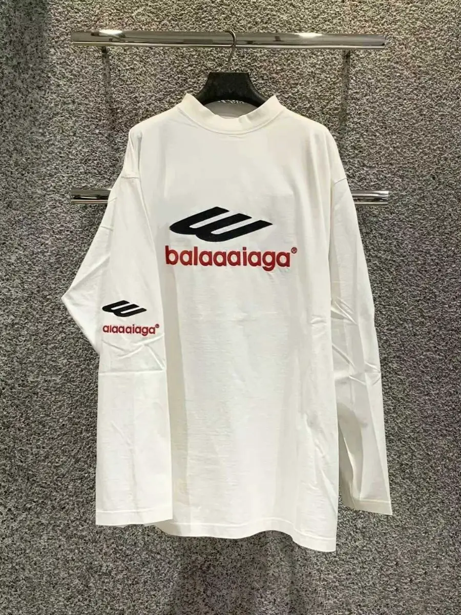 The ceiling! Paris style Trendy 3B Embroider letter logo Loose Long sleeves lovers T-Shirt men and women