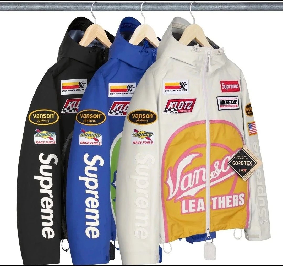 【鼎级硬货】S家 x Vanson Leathers 联名款 FW25 GORE-TEX Shell Jacket 休闲徽标贴花防水拉链夹克 男女同款