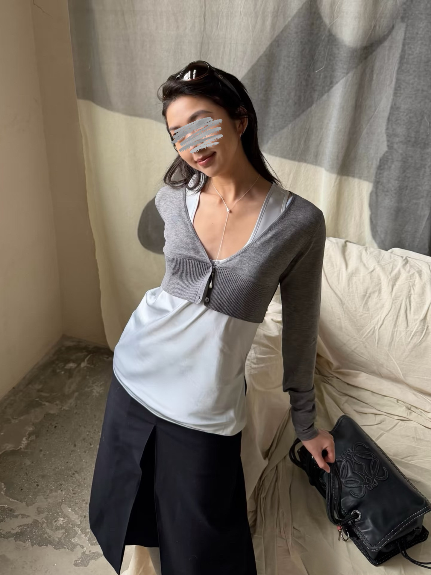 Spring New Versatile and Practical Mulberry Silk Wool "Proportion-Enhancing" V-Neck Short Knitted Cardigan Women's Top 6101