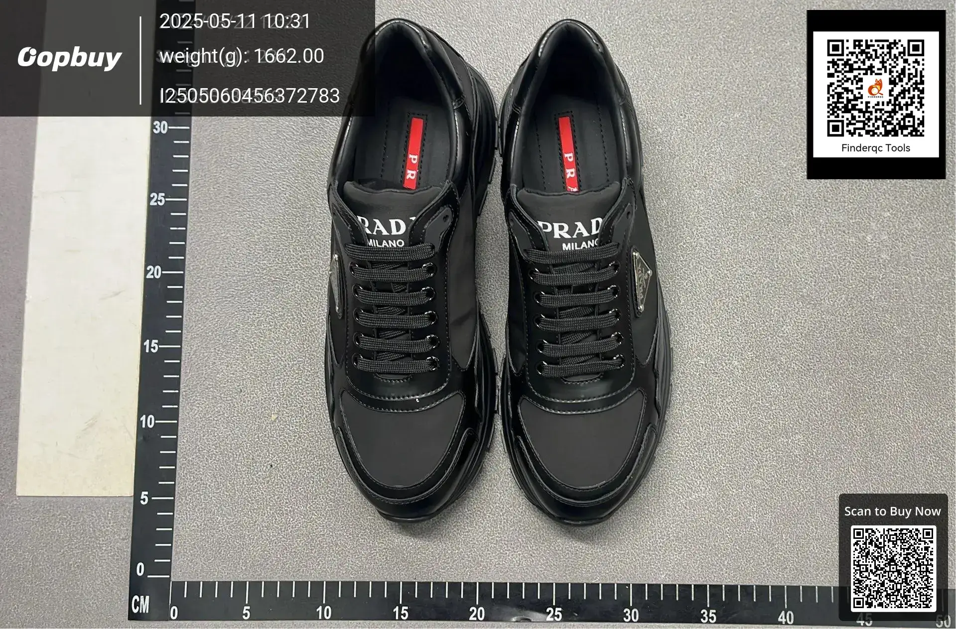 Prada Milano Black Nylon Leather Men's Casual Shoes