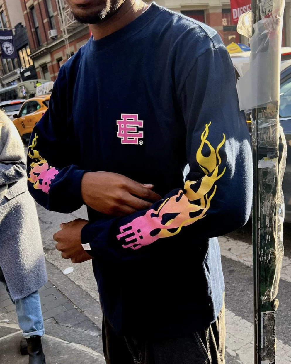 Eric Emanuel Ee Long-Sleeved Round Neck Sweatshirt European and American Star Same Style Ukdripdrill Casual and Breathable Foto QC de TAOBAO na Qualit.ly