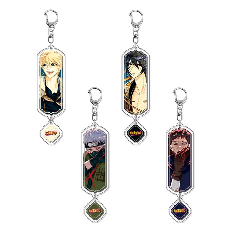Naruto Uchiha Obito Hatake Kakashi Naruto Sasuke Acrylic Keychain Pendant Anime Merchandise