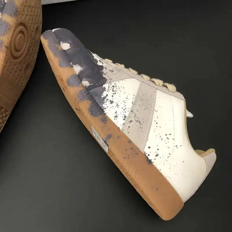 Splashed Ink Distressed Moral Training Shoes Casual Graffiti Sneakers Niche Genuine Leather Couple Shoes Retro Versatile Unisex Sneakers