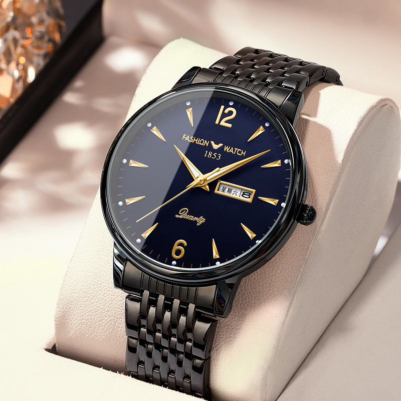 New Men's Watch Men's Business Mechanical Watch Dual Calendar High-End Waterproof Quartz Watch Luminous
