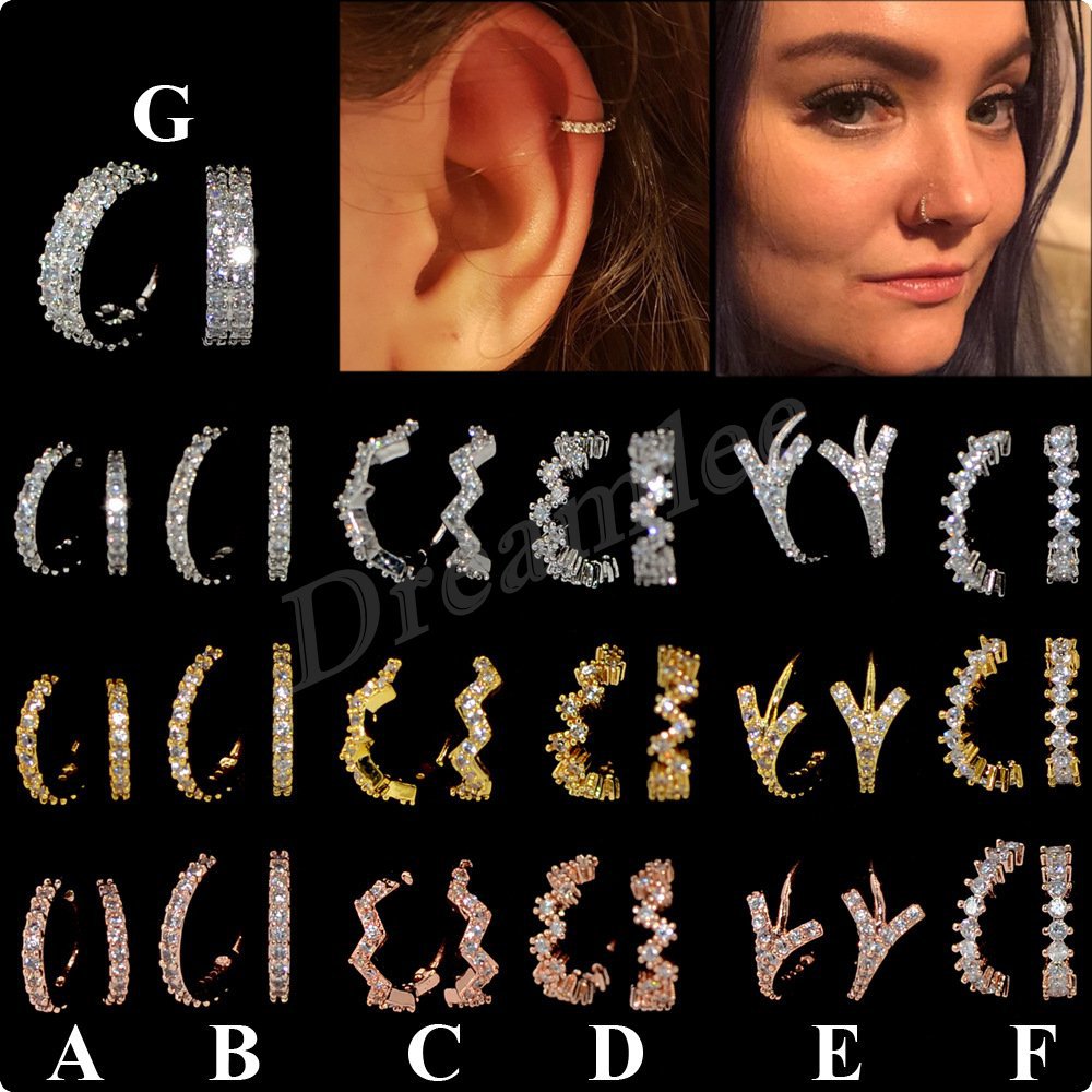 Lvyue elegant all-match copper inlaid zircon nose ring silver gold rose nose stud ear ring ear clip cross-border