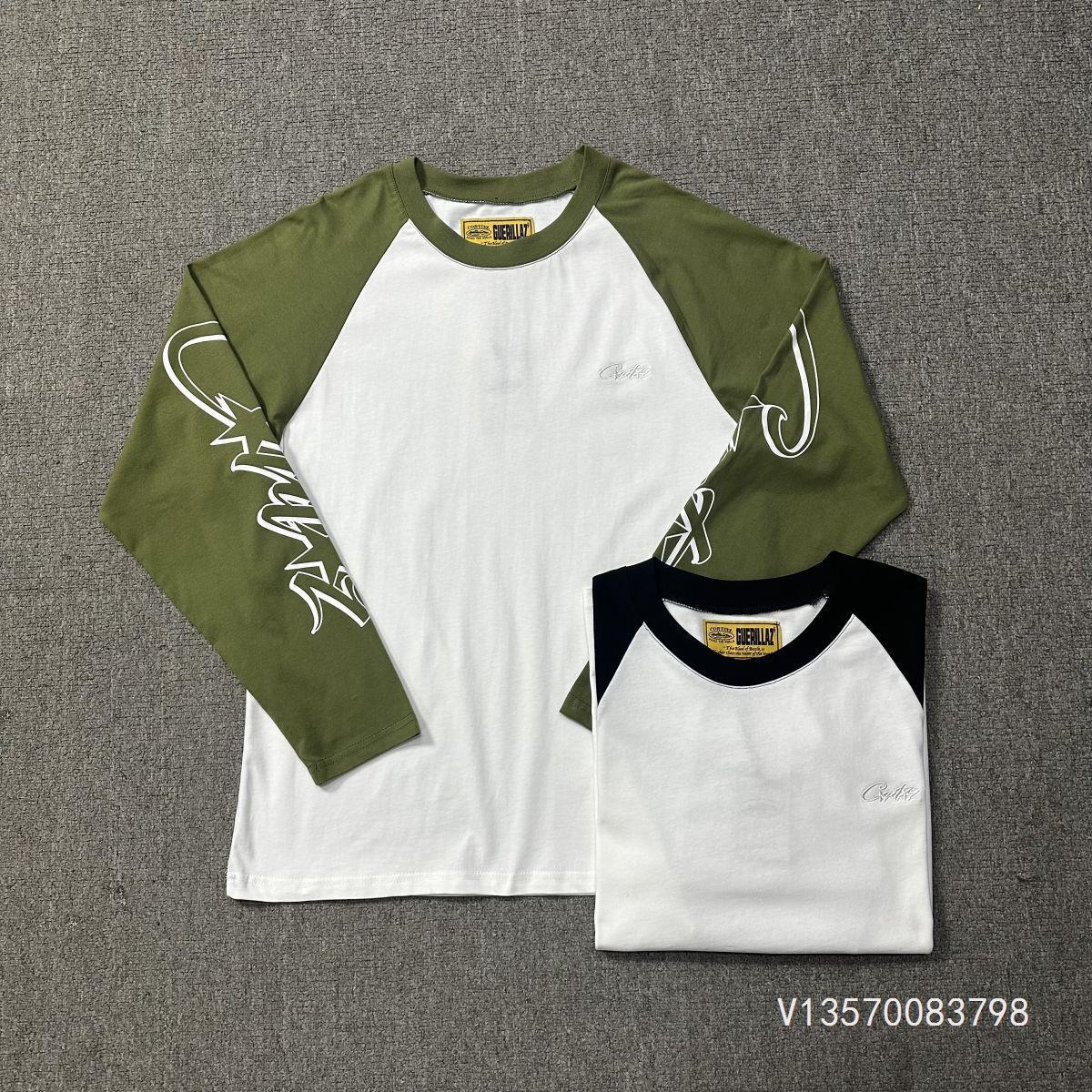 Cross-border corteiz Alcatraz Island Color Matching Long-sleeved T-shirt 2024 New Round Neck All-match Base Shirt