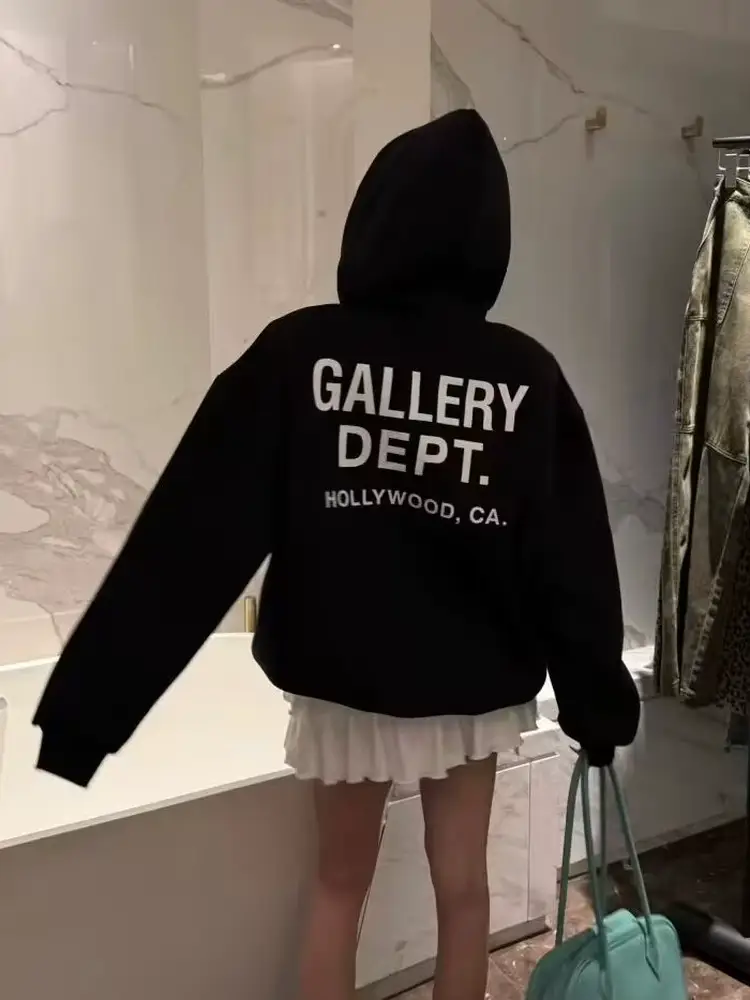 Gallery Dept Drive American Street Fashion Letter Loose Casual Hoodie Sweatshirt Unisex Top