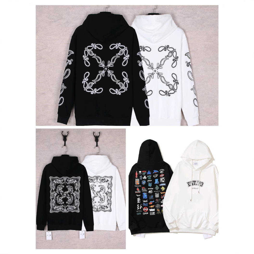 Foreign Trade Cross-Border 204 Autumn and Winter New Ow Graffiti Arrow Hoodie Men and Women Couple Wear Trendy Brand Sweatshirt Wholesale