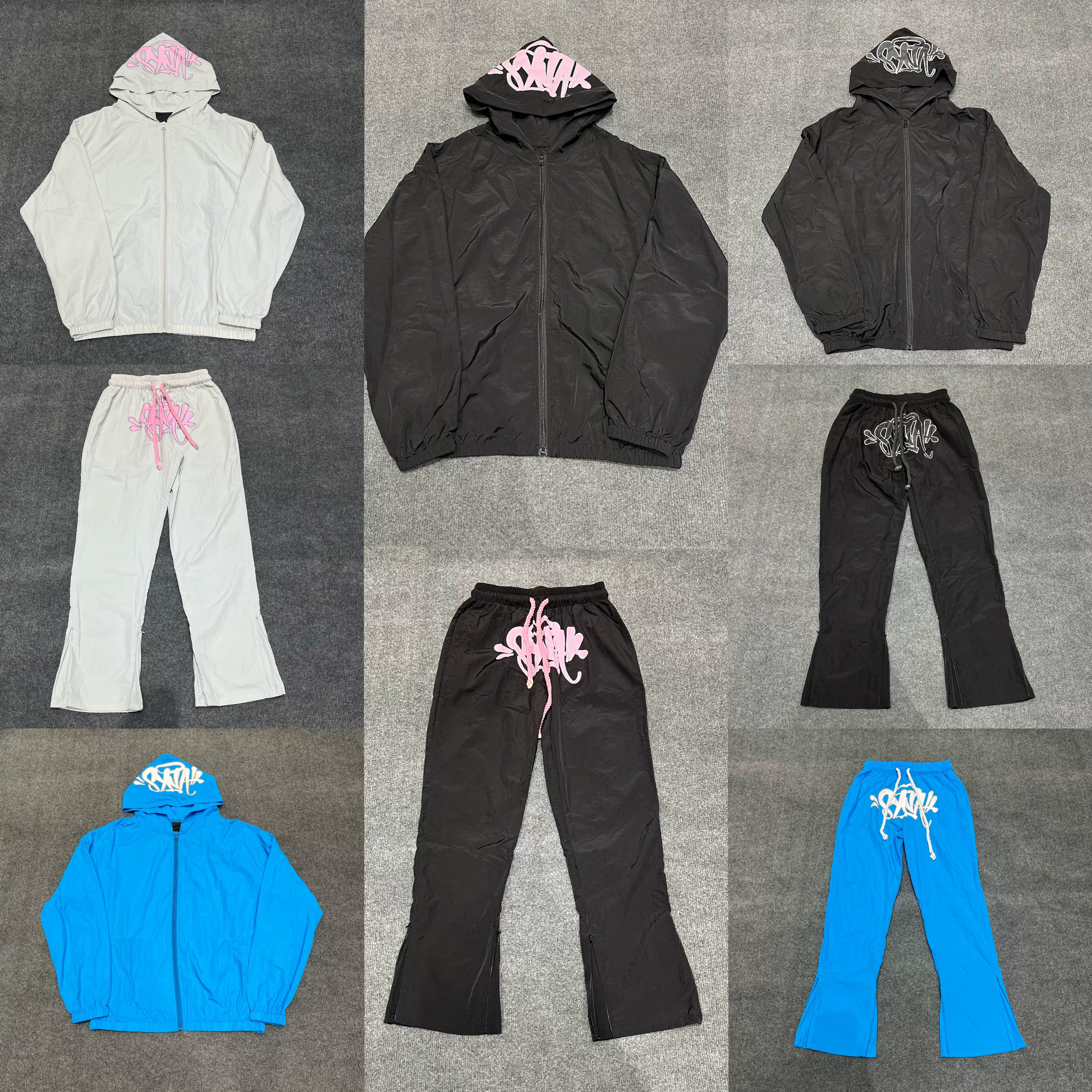 Syna World American Street Hip Hop Printed Hoodie Jacket Drill Men's and Women's Casual Pants Set