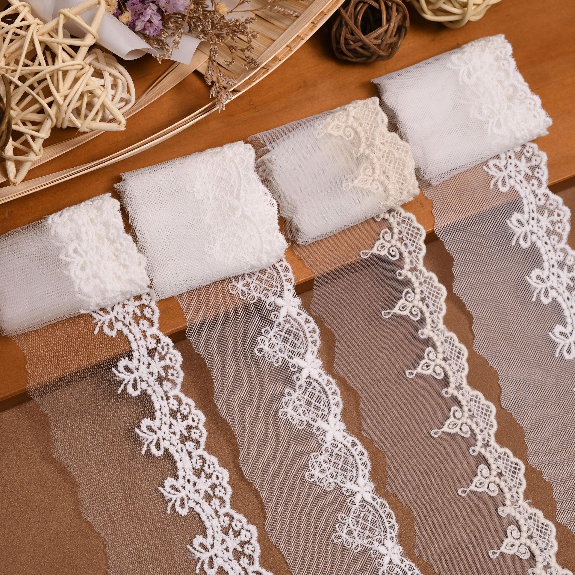 Princess Style Lace Small Wave Mesh Embroidery Dress Children's Lace Soft Mesh Lace