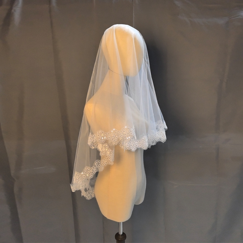 Bridal Wedding Dress Veil Accessories Short Veil Wedding Headpiece Wedding White Lace Veil Single Layer