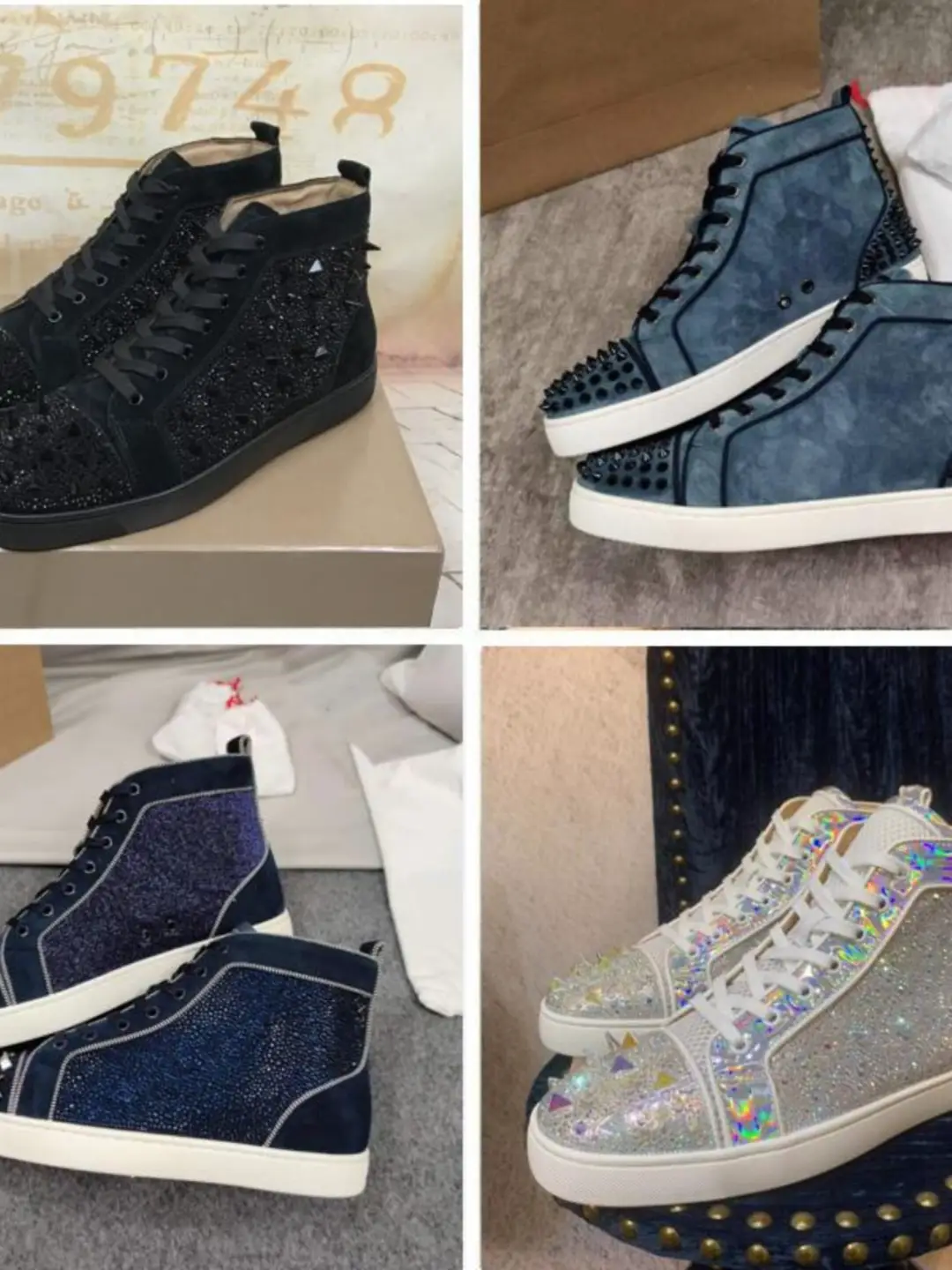Christian Louboutin Spiked High-Top Sneakers