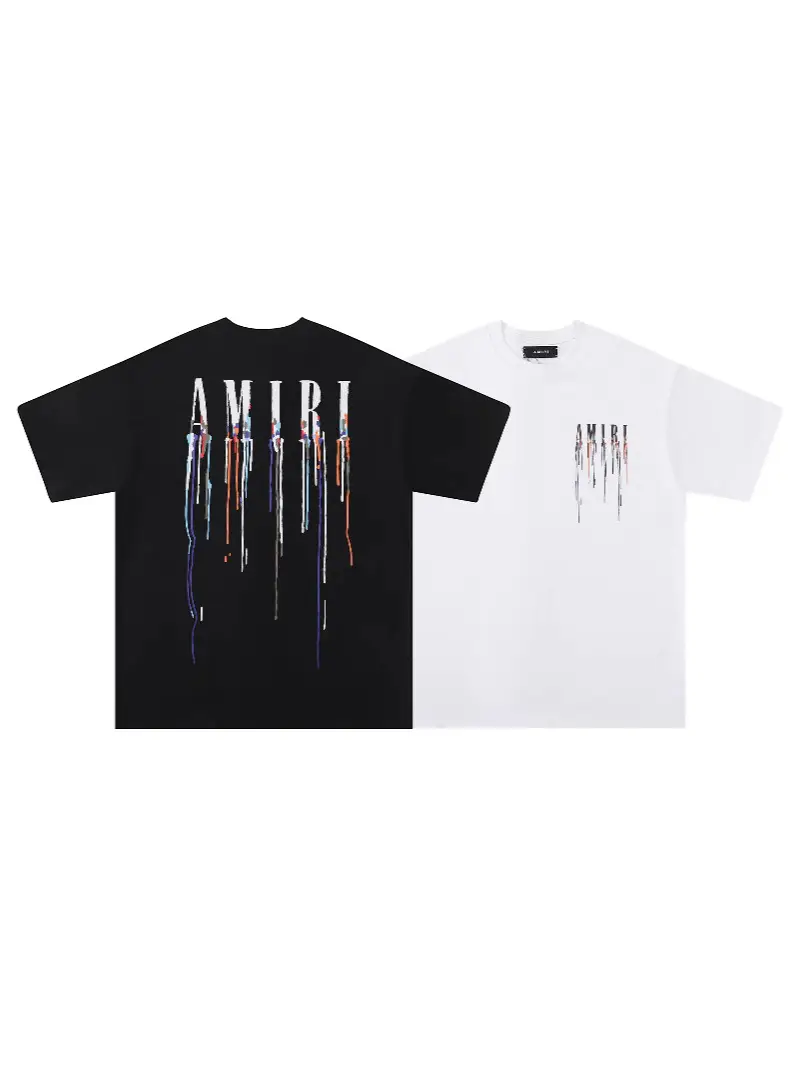 AMIRI Summer New Trendy Brand T-shirt Slogan Printing Loose All-match Unisex Loose Trendy Brand Short-sleeved in stock