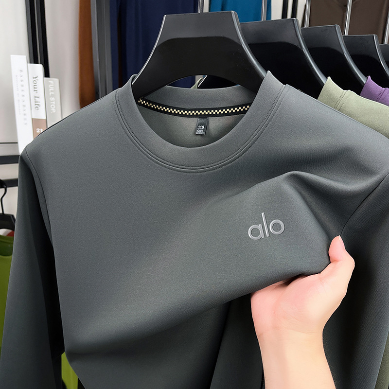 Long-Sleeved T-Shirt for Men, High-Quality, New Autumn and Winter Style, Direct Export, Loose, Comfortable, Stretchy, High-End Men's Sweatshirt