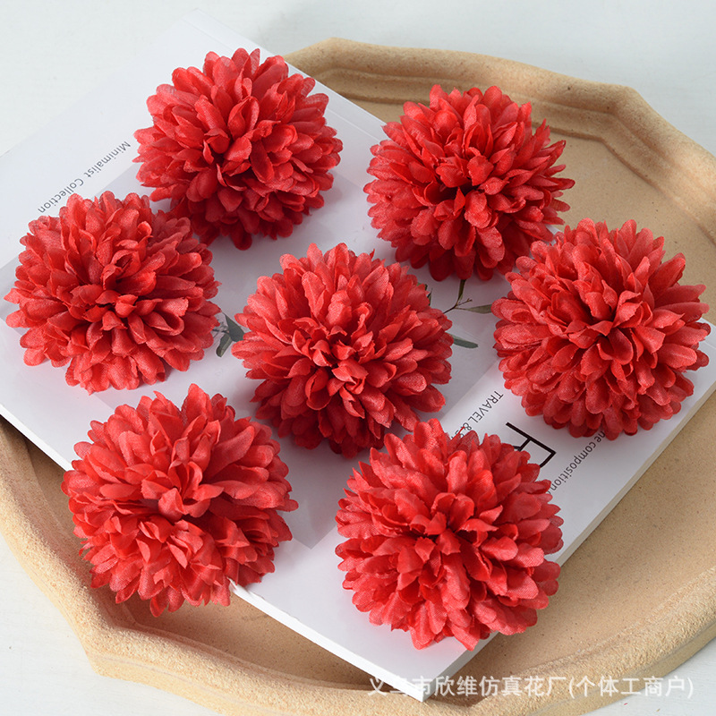 Hairpin flower diy material flower head bachelor hat Hanfu dandelion flower head hair accessories table tennis chrysanthemum head simulation flower