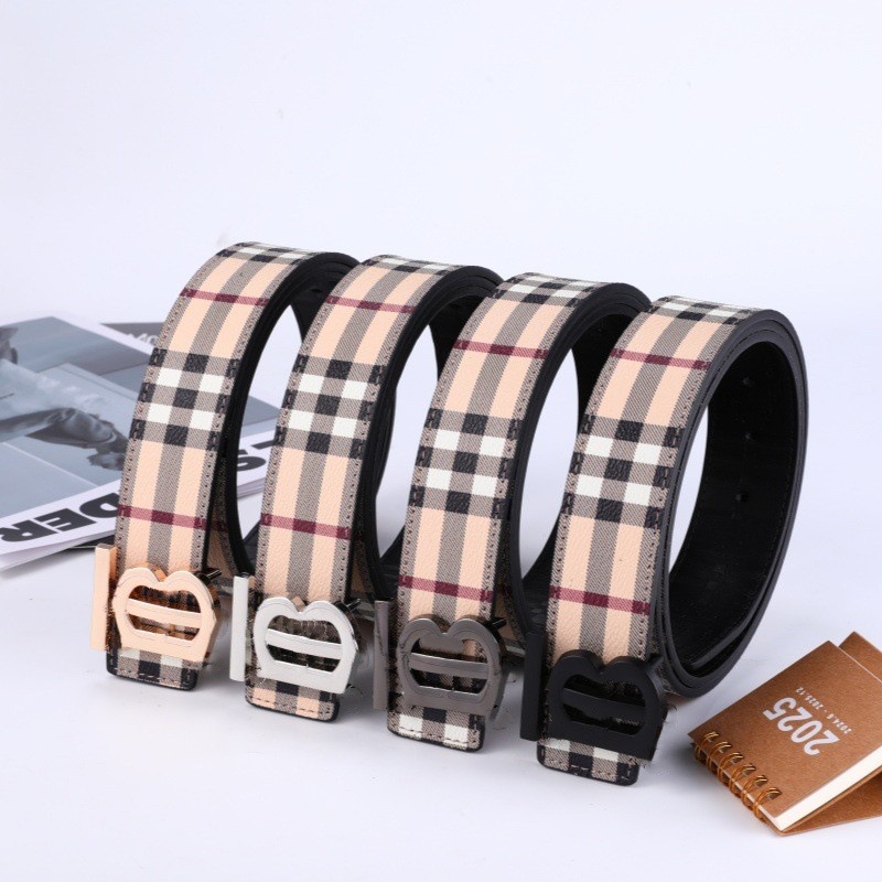 New Foreign Trade Smooth Buckle Leather Belt with Double-Sided Embossing, Trendy Casual Versatile Genuine Leather Cowhide Business Pants Belt