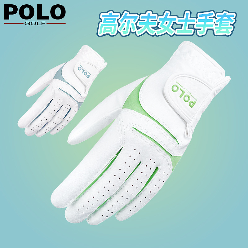 POLO new golf gloves women's hand microfiber cloth sun protection wear-resistant breathable golf gloves 209