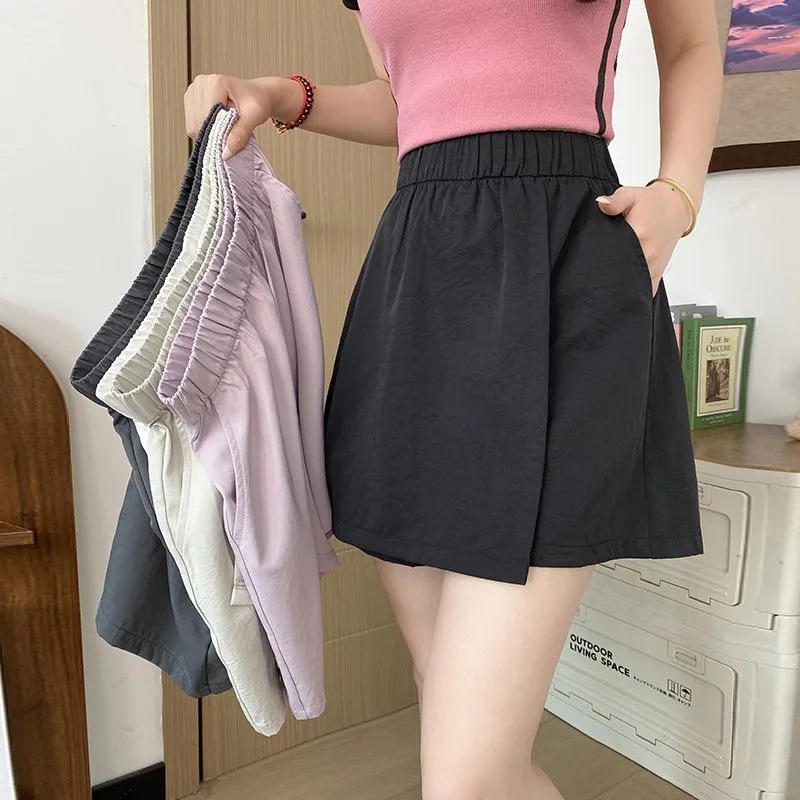 Quick-Drying Yamamoto Culottes Short Women's Summer Thin 2025 New A-Line Shorts Ice Silk Workwear Sports Pants