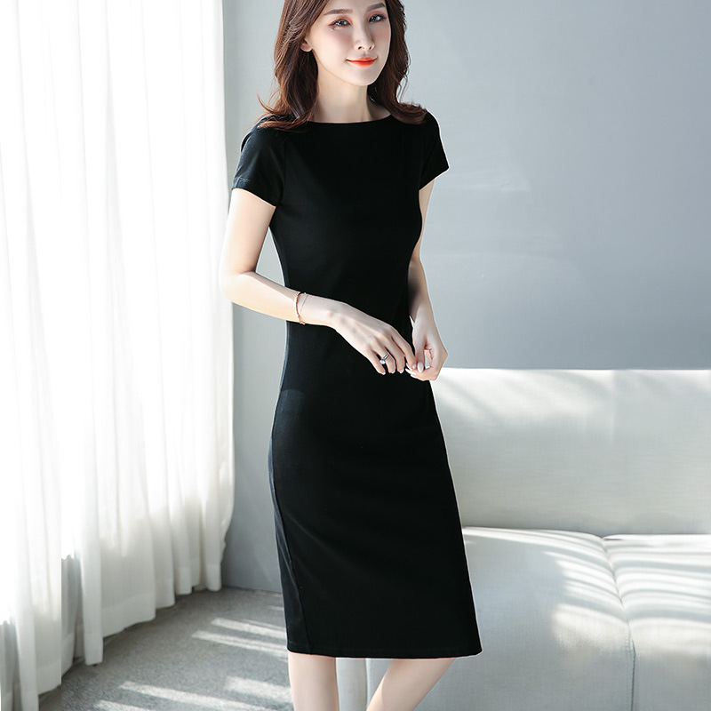 Ultra Short Round Neck Short Sleeve T-Shirt Women's High Waist and Navel-exposed Sexy 2022 Summer Black Tight Slim-fit Slim Top