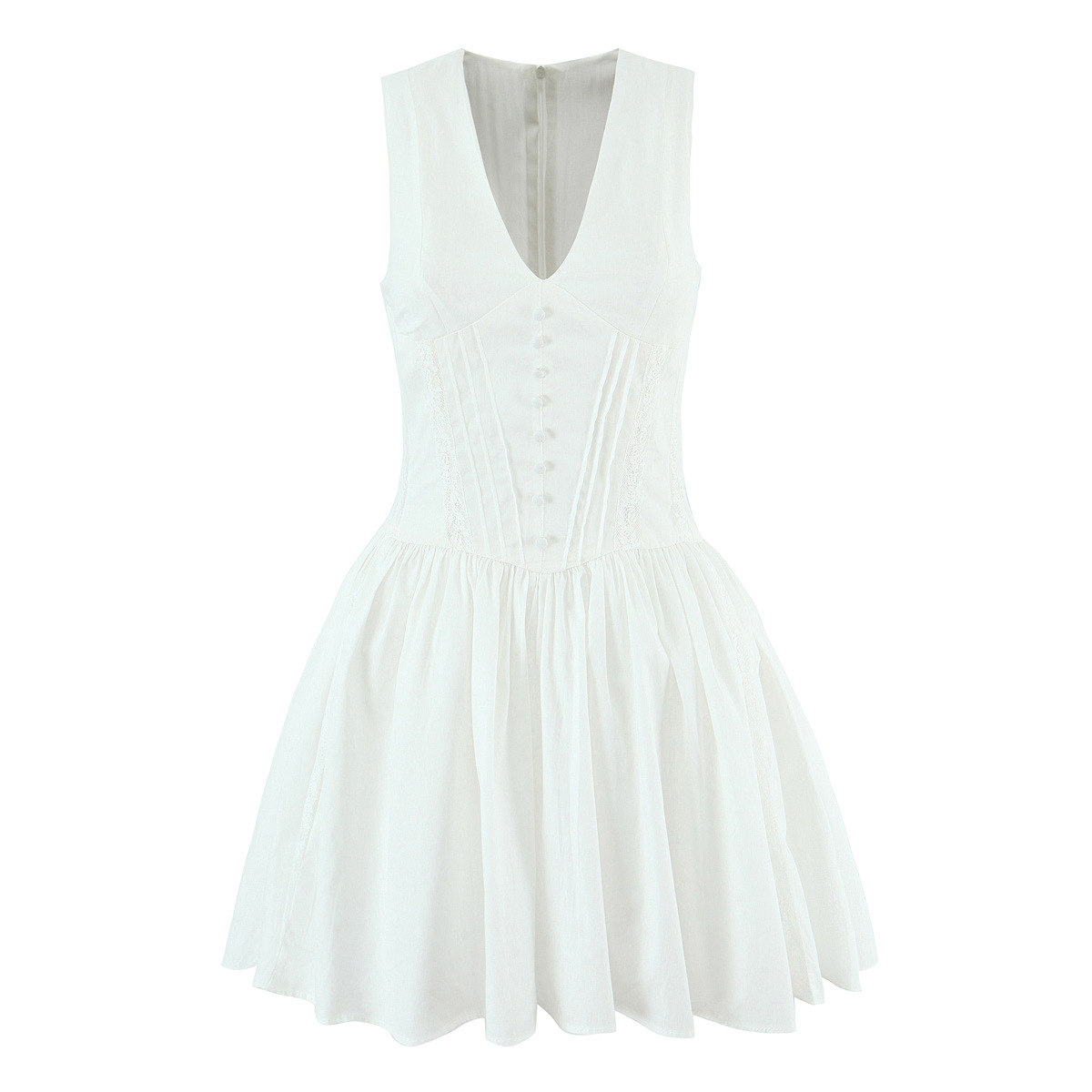 2024 Summer New Style European and American Style Cute Pleated Cotton Printed Mini Sleeveless Dress