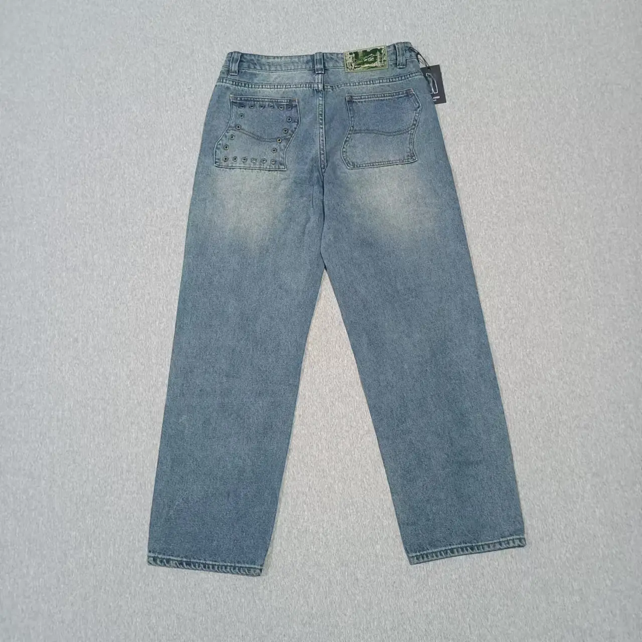 Dimeskate Classic Relaxed Denim Pants Trendy Loose Straight-leg Wide Leg Denim