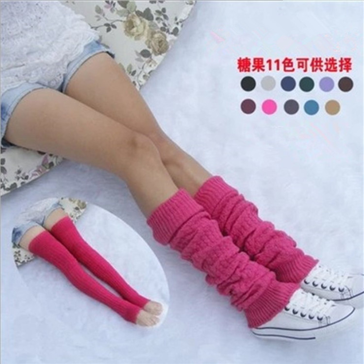 Factory wholesale women's spring and autumn knitted dance leg guard wool twist slim socks knee boots socks