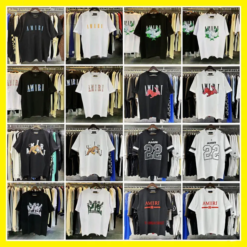Wholesale Am1Ri24 New Little Angel Crane Peace Bird Digital Gradient Letter Logo Couple Wear Short-Sleeved T-Shirt