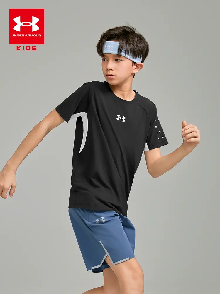 [Same Style in Shopping Malls] under Armor Children's Clothing Summer Breathable, Moisture-Absorbent and Quick-Drying kids Short-Sleeved Men's girl Sun Protection T-Shirt