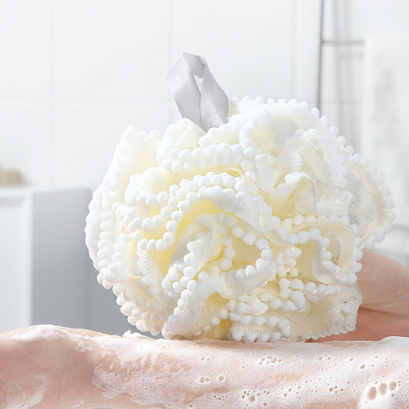 Large Bath Ball, Cute Bath Sponge for Scrubbing and Foaming, High-End Snowball Bath Flower, Ultra-Soft Bath Sponge, Soft Bath Ball
