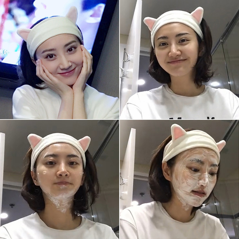 Rabbit Ears Hair Band for Face Wash Women's Cute Korean Makeup Hair Set Apply Mask Hair Band Headwear Headband Turban
