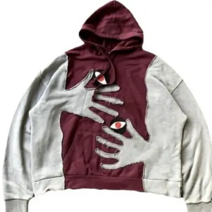 American design sense of fall and winter cross-border printing men and women with the same hoodie heartbeat pattern hooded sweatshirt long-sleeved