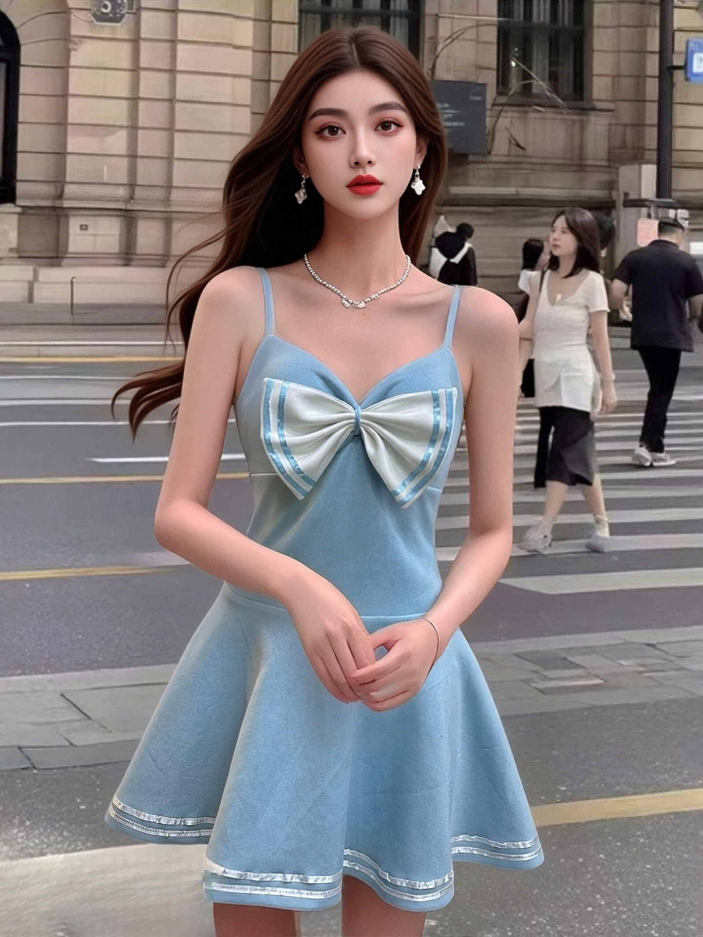 Summer Uniform Workwear Sexy Backless Dress for Women with Stylish Bow Design Nightclub Technician Work Uniform