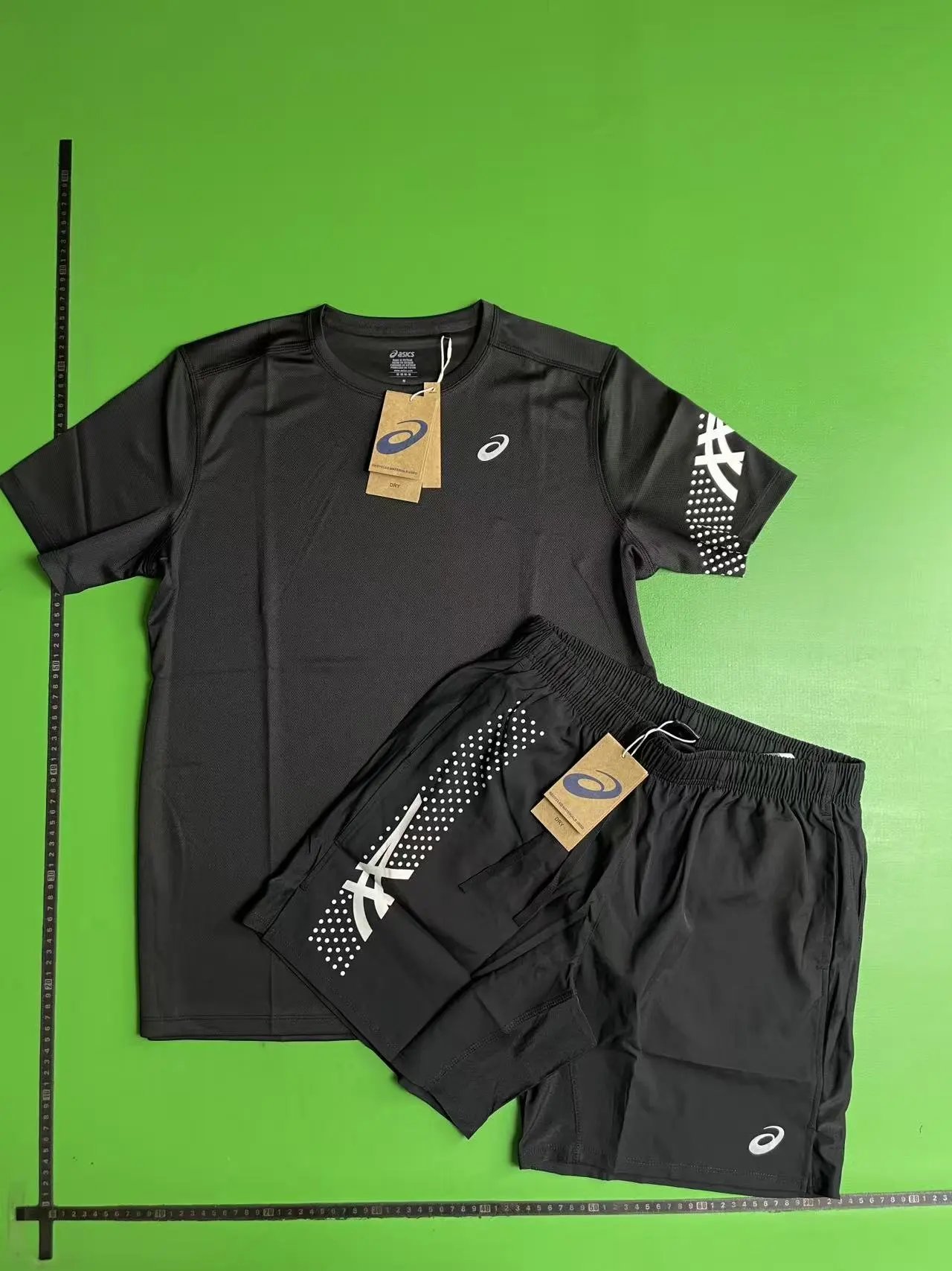 A-S-I-C-S High Version 2026 European and American men's summer sports quick-drying breathable simple casual round-collar T-shirt shorts set