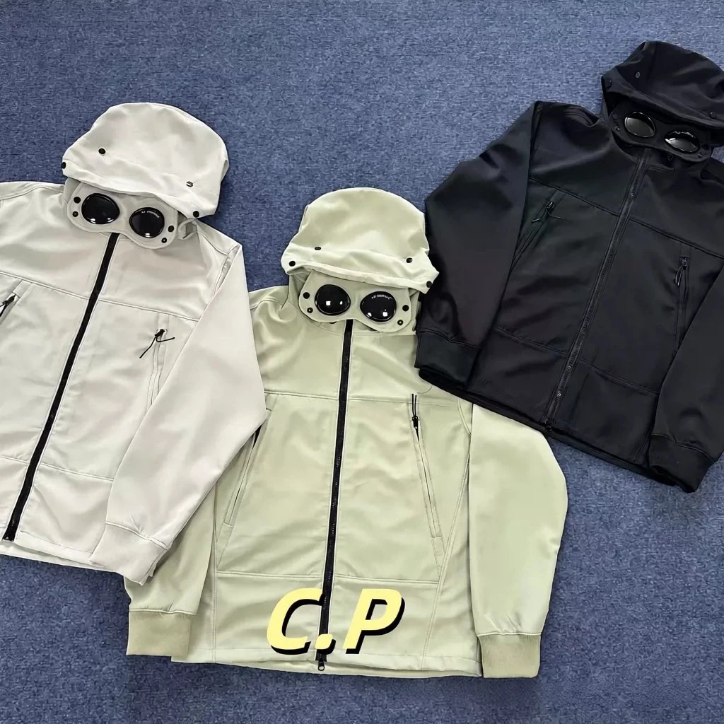 C P Badge Lens Compartment Knitted Windproof Men's and Women's Outdoor Softshell Hooded Mountaineering Coat Sports
