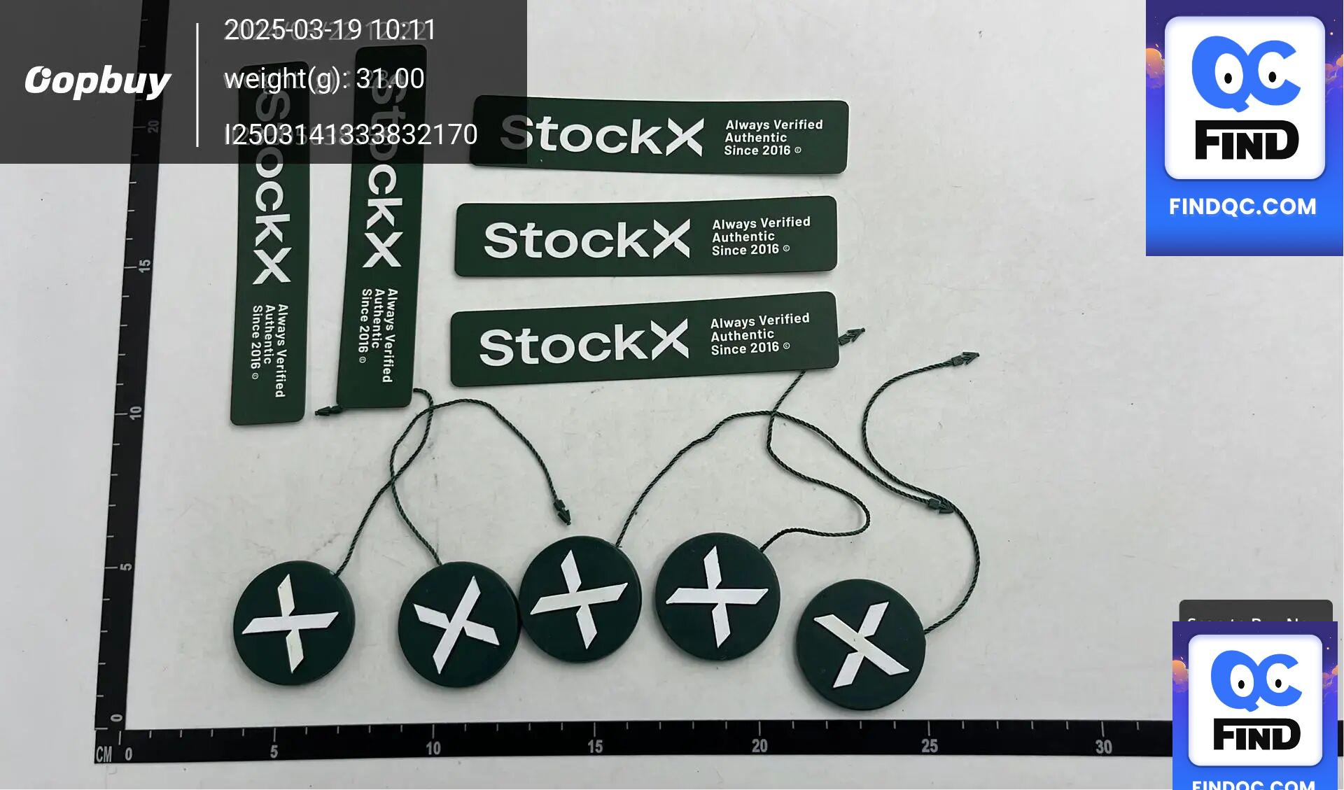 New Version of Stockx Tags Green X Cross Tag Label Sticker Shoe Accessories Shoe Buckle — QC-Foto 2