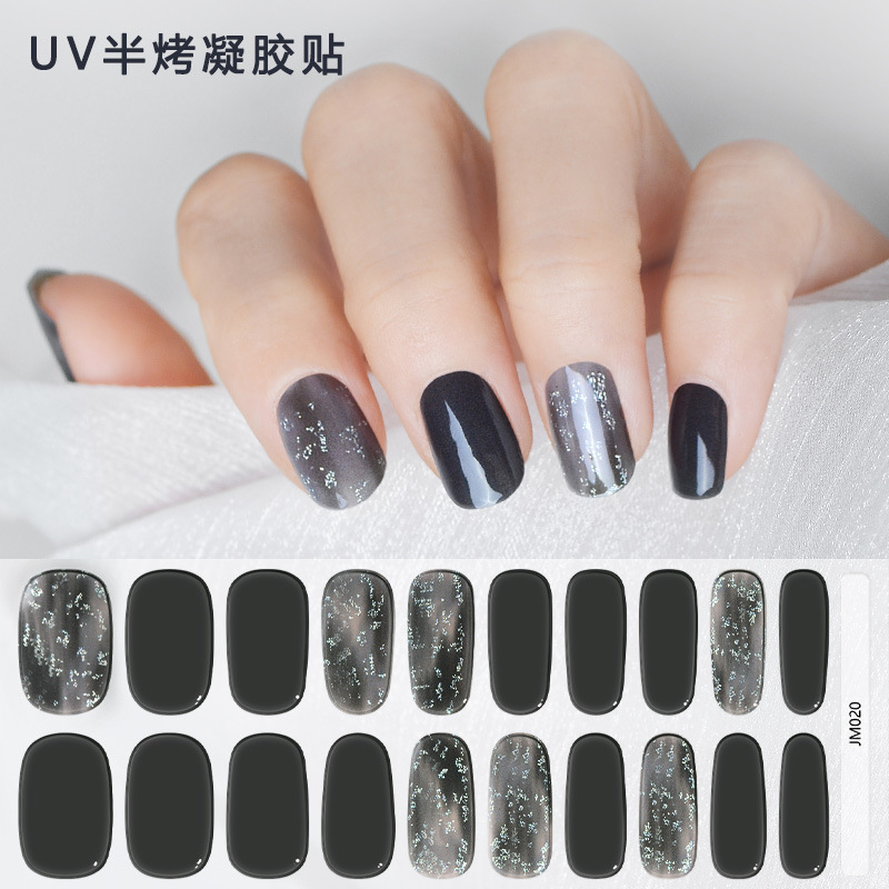 Xiantai Factory Uv Gel Semi-Baked Cured Nail Stickers Full Stickers Self-Adhesive Phototherapy Baked Lamp Nail Art Stickers Nail Art Stickers