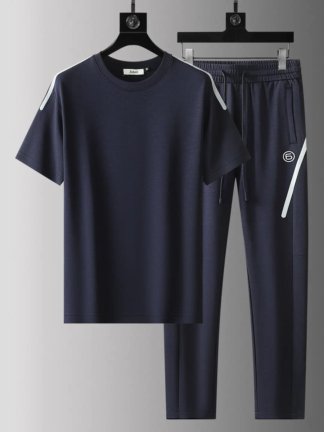 Summer Classy Modal Cotton Air Layer Short Sleeves Two-piece set New arrival Soft Ice Silk Mask Casual Sports Suit
