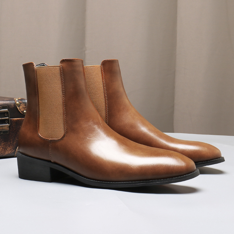 7809 Chelsea Boots Fashion Chelsea Men's Boots Fashion Medium Barrel Martin Boots plus size Cross-border Foreign Trade