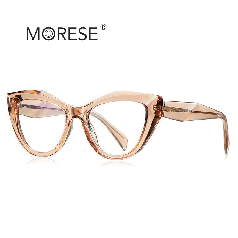 New TR90 Cat's Eye Anti-blue light glasses 2166 large frame irregular women's optical frame European and American ins Wind spot