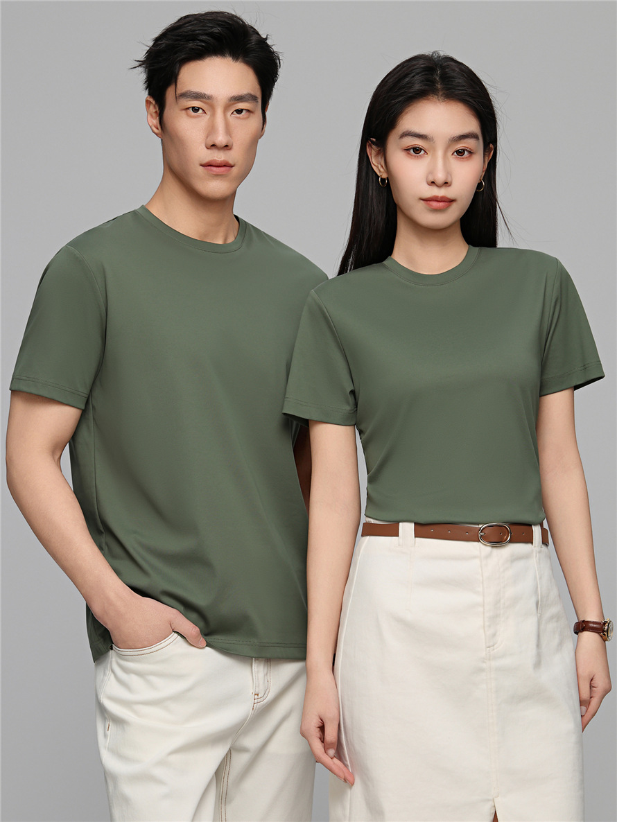 195g 100-Count Mercerized Long-Staple Cotton Round-Neck T-Shirt Short-Sleeve Top for Men and Women, Business Corporate Advertising Shirt Customization