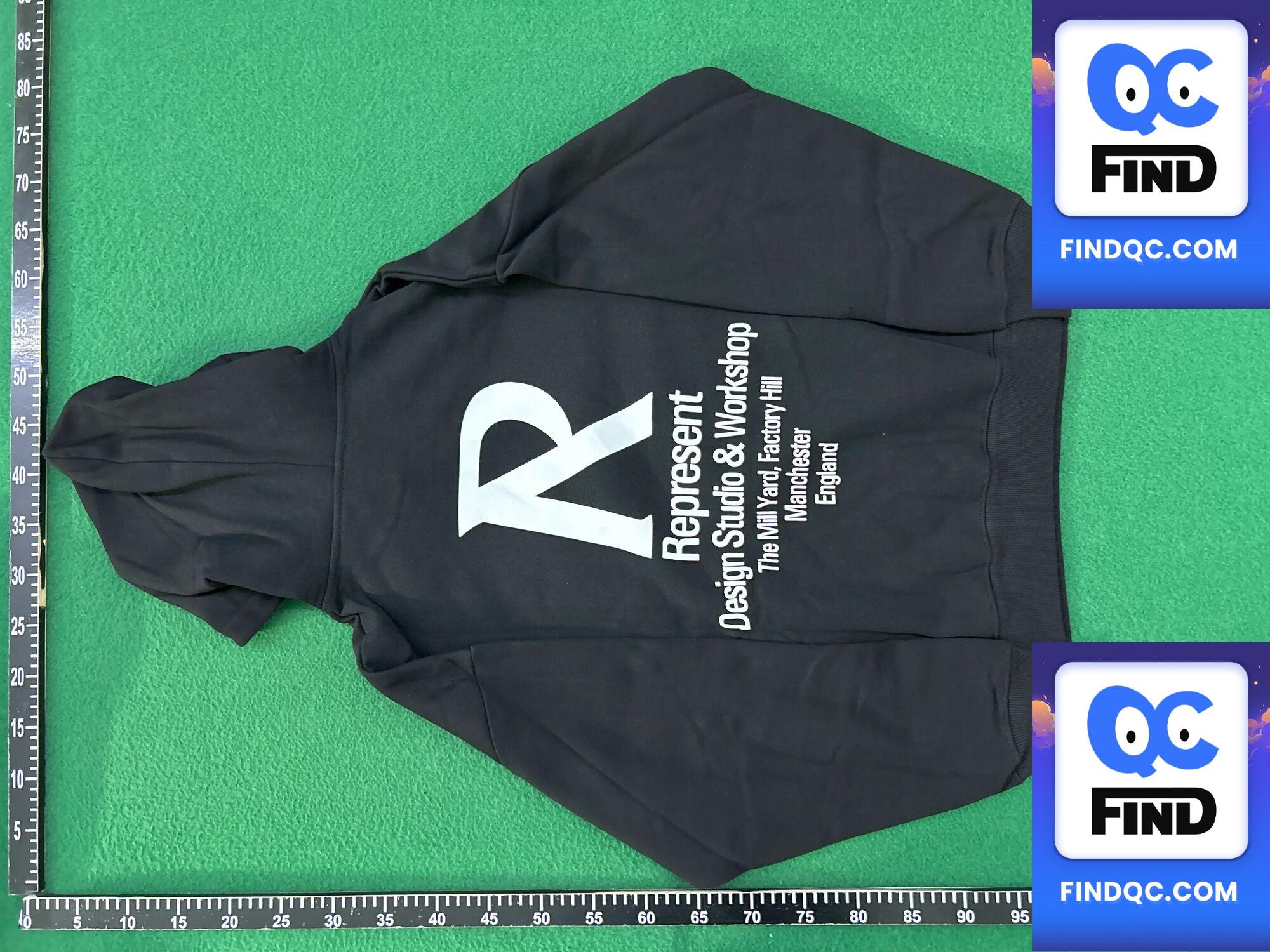 Represent Man European and American Street Retro Letter Print Loose Casual Hip-Hop Fleece-Lined Hooded Sweatshirt Trendy — foto QC 2