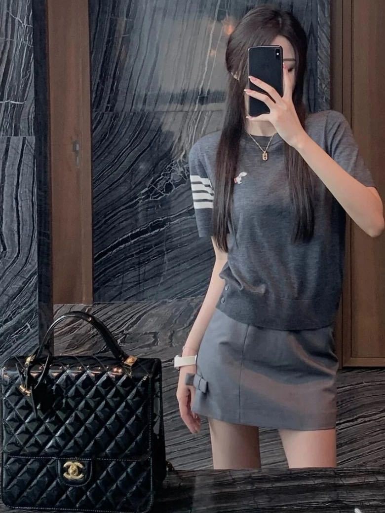 Summer Fashion New All-match Puppy Double-sided Jacquard Short-sleeved Knitted Sweater Round Neck Casual Soft and Deformation-free