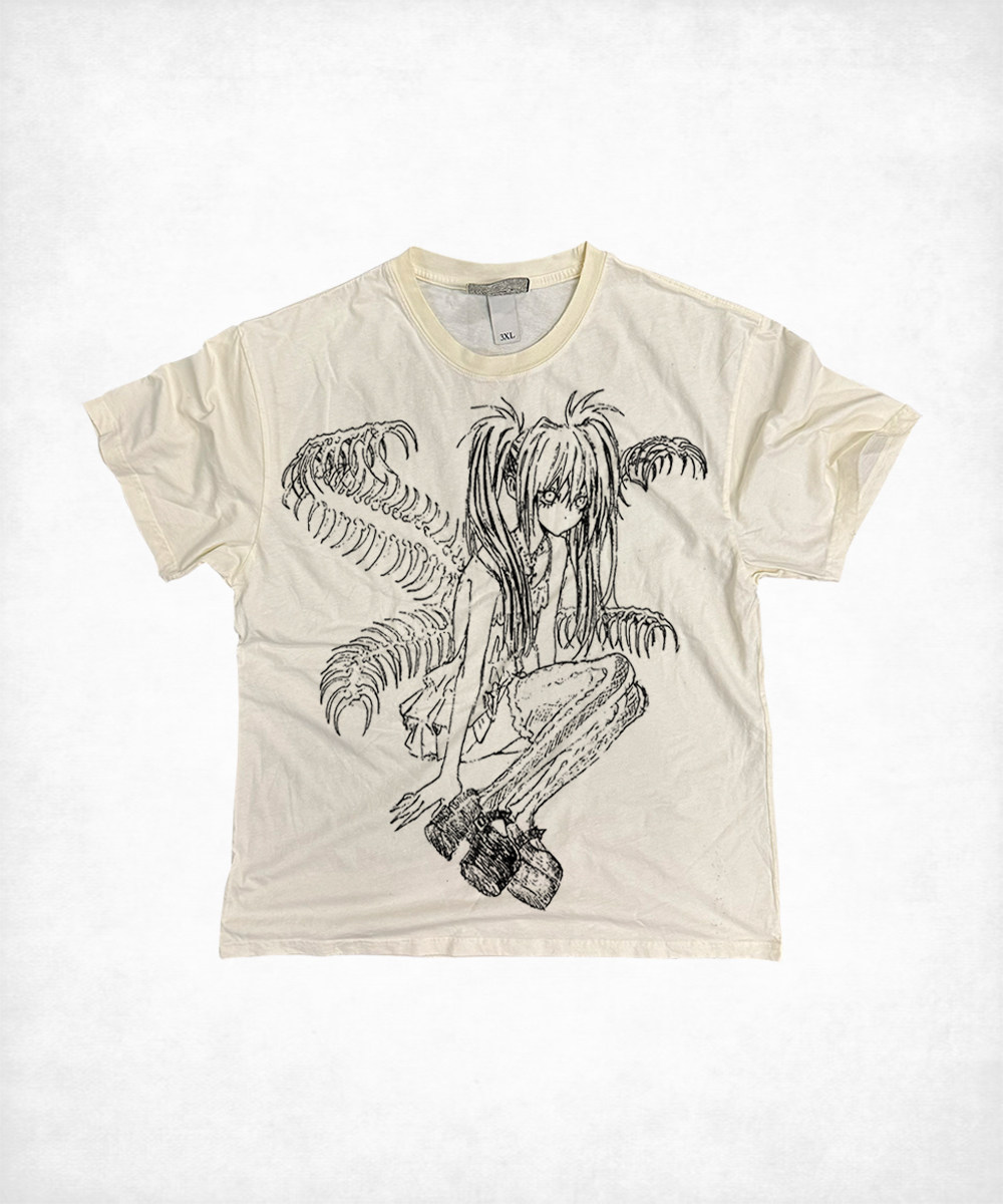 Vintage European and American Ins-Style Streetwear, Vintage Amekaji Line Art, Subculture Punk Luxury Fashion Short-Sleeve T-Shirt