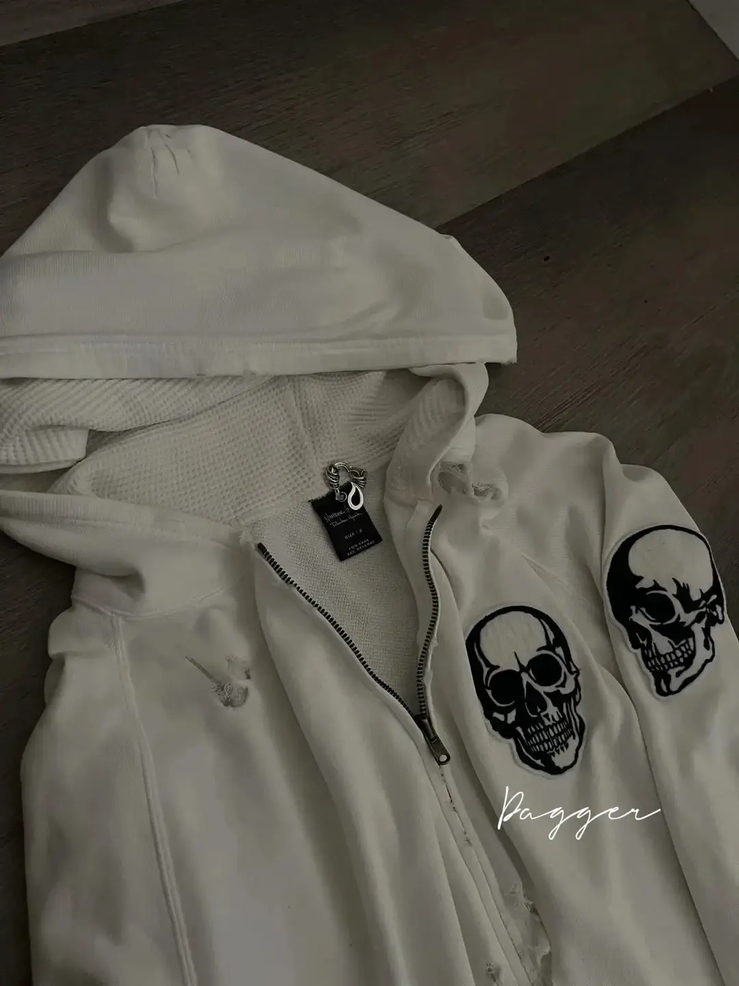 1:1 Number Nine SS04 Skull hooded zipper sweatshirt