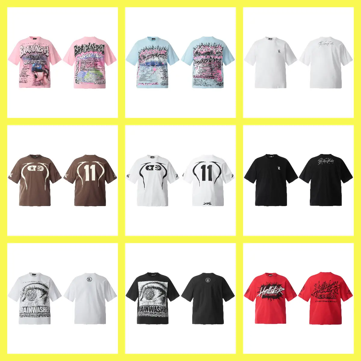 European and American Fashion Brand Hell Star High Street New Letter Printing Casual Loose Short-sleeved Round Neck T-shirt for Men and Women